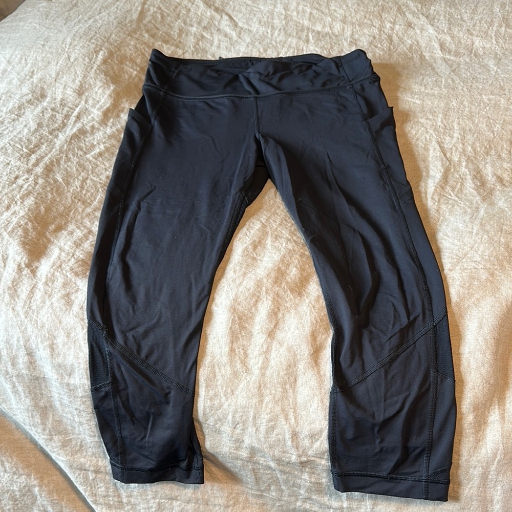 Lululemon Athletica Black Leggings with Wide Waistband